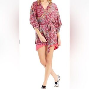 Josie NATORI Floral Pattern 3/4 Sleeve Kimono Robe Womens Size Medium (858)